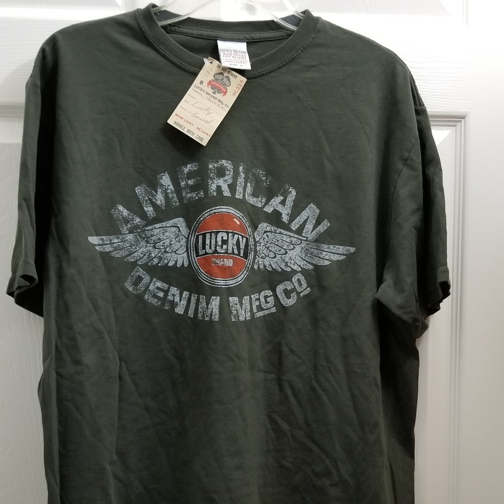 Men's Lucky Brand T-Shirt, cool winged logo NWOT